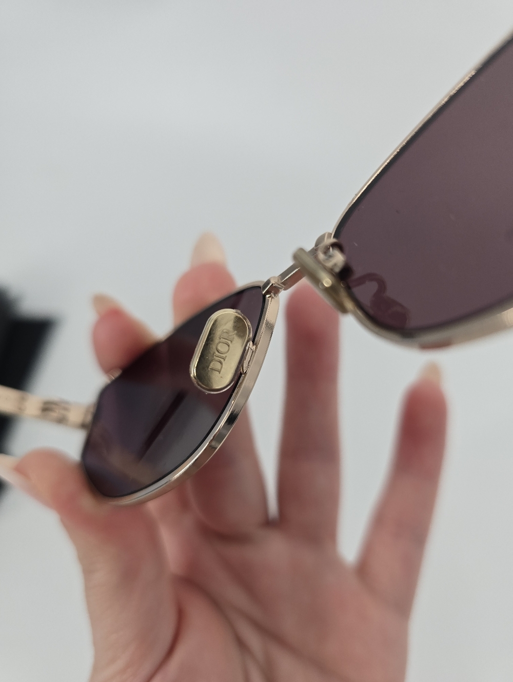 Dior DiorCannage B1U Burgundy Oval Metal Frame Sunglasses with Case and Cloth - Picture 12 of 13